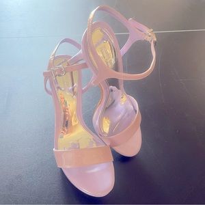Patton leather lavender strap high heels